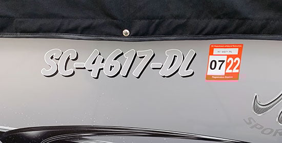 Custom Vinyl Boat Registration Custom Vinyl Boat Registration