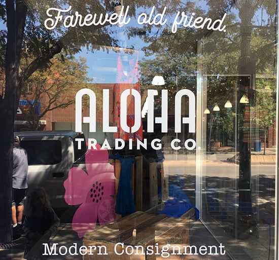 Submitted by: Aloha Trading Co, Longmont, CO Custom Vinyl Window Lettering