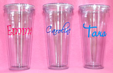 Vinyl name on a tumbler Vinyl name on a tumbler