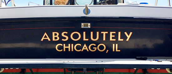 Custom Turned Gold Boat Name Custom Turned Gold Boat Name