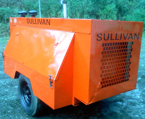 Custom lettering on a portable air compressor Custom lettering on a portable air compressor