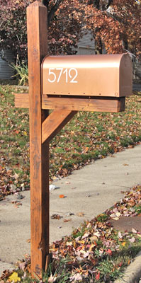 Vinyl lettering on a mailbox Vinyl lettering on a mailbox