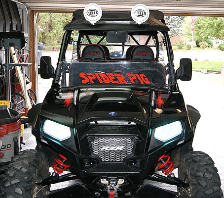 Custom vinyl decals on an ATV Custom vinyl decals on an ATV