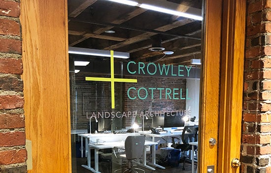 Submitted by: Crowley Cottrell, LLC, Boston, USA Custom Vinyl Lettering For Office Door Window
