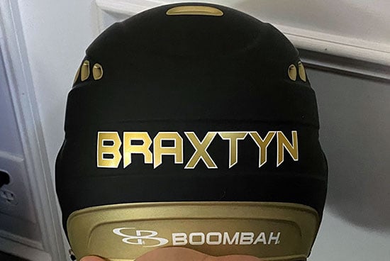 Custom Vinyl Lettering For Helmet and Bat Custom Vinyl Lettering For Helmet and Bat